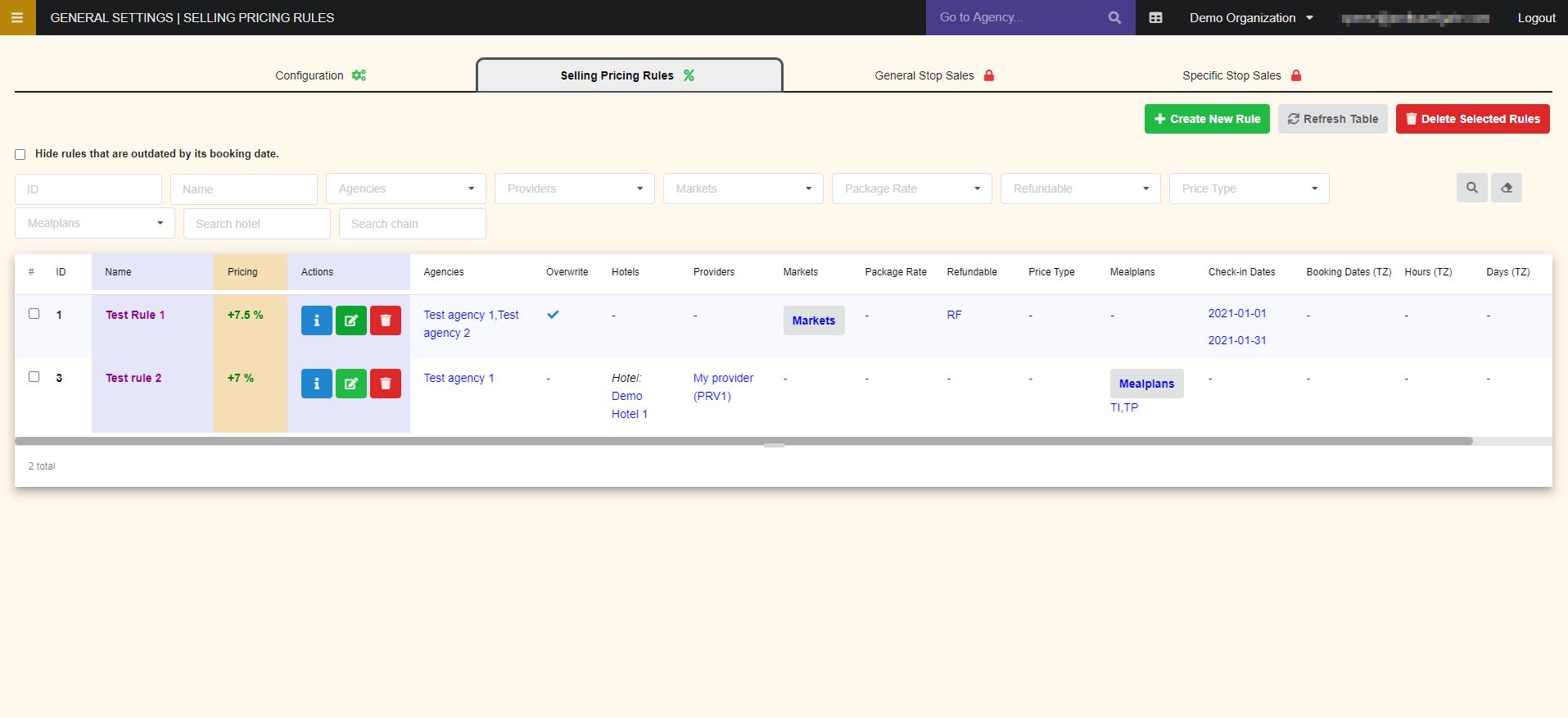 Distribution Selling Pricing Rules