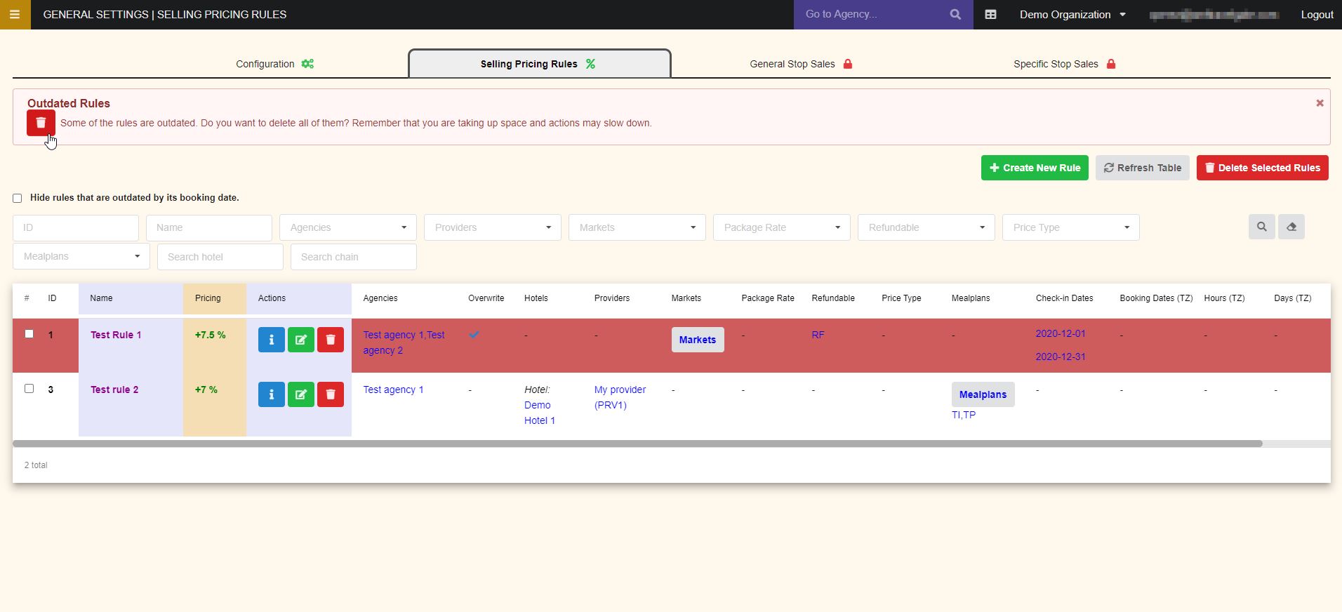 Distribution Selling Pricing Rules