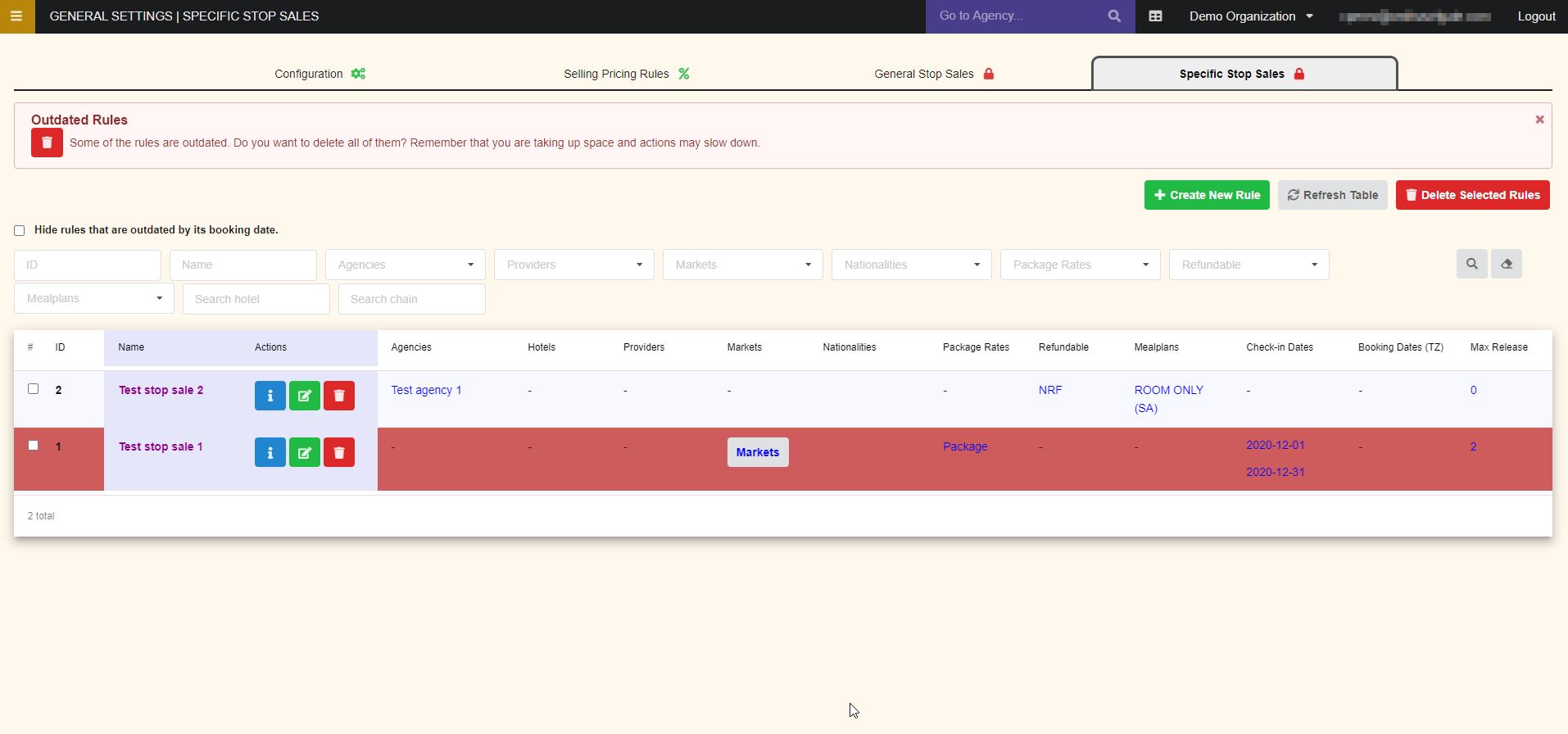 Distribution Specific Stop Sales