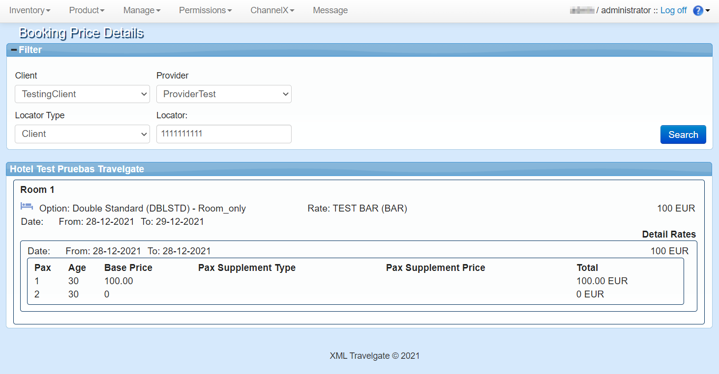 Inventory Booking List and Price