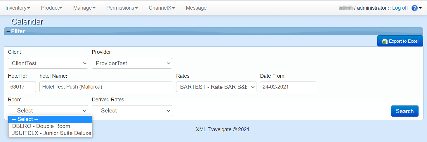 Inventory Calendar and Availability